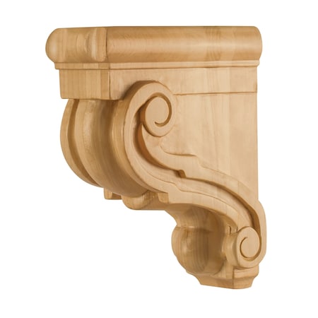 Hardware Resources 3" Wx6"Dx8"H Hard Maple Scrolled Corbel CORF-2-HMP